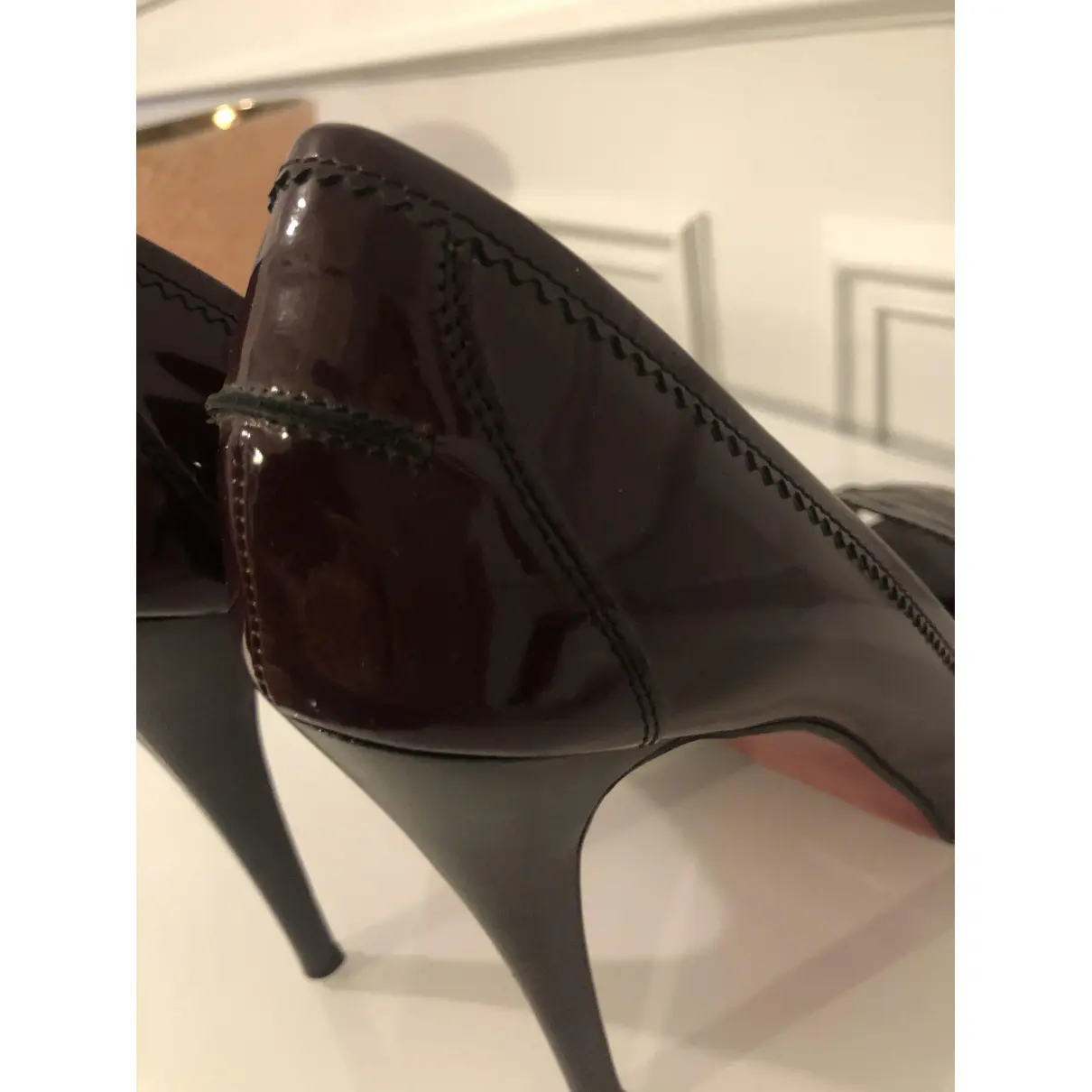Buy Christian Louboutin Lady Peep patent leather heels online
