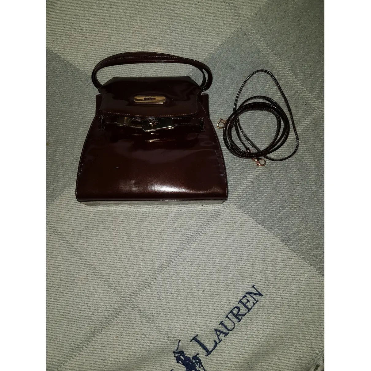 Patent leather handbag Pollini