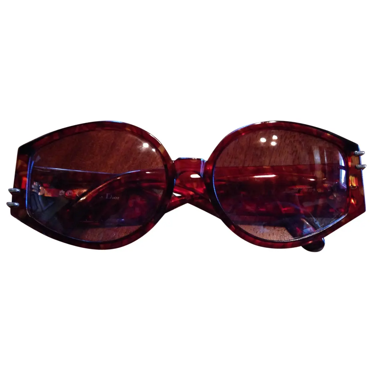 Burgundy Plastic Sunglasses Christian Dior - Vintage