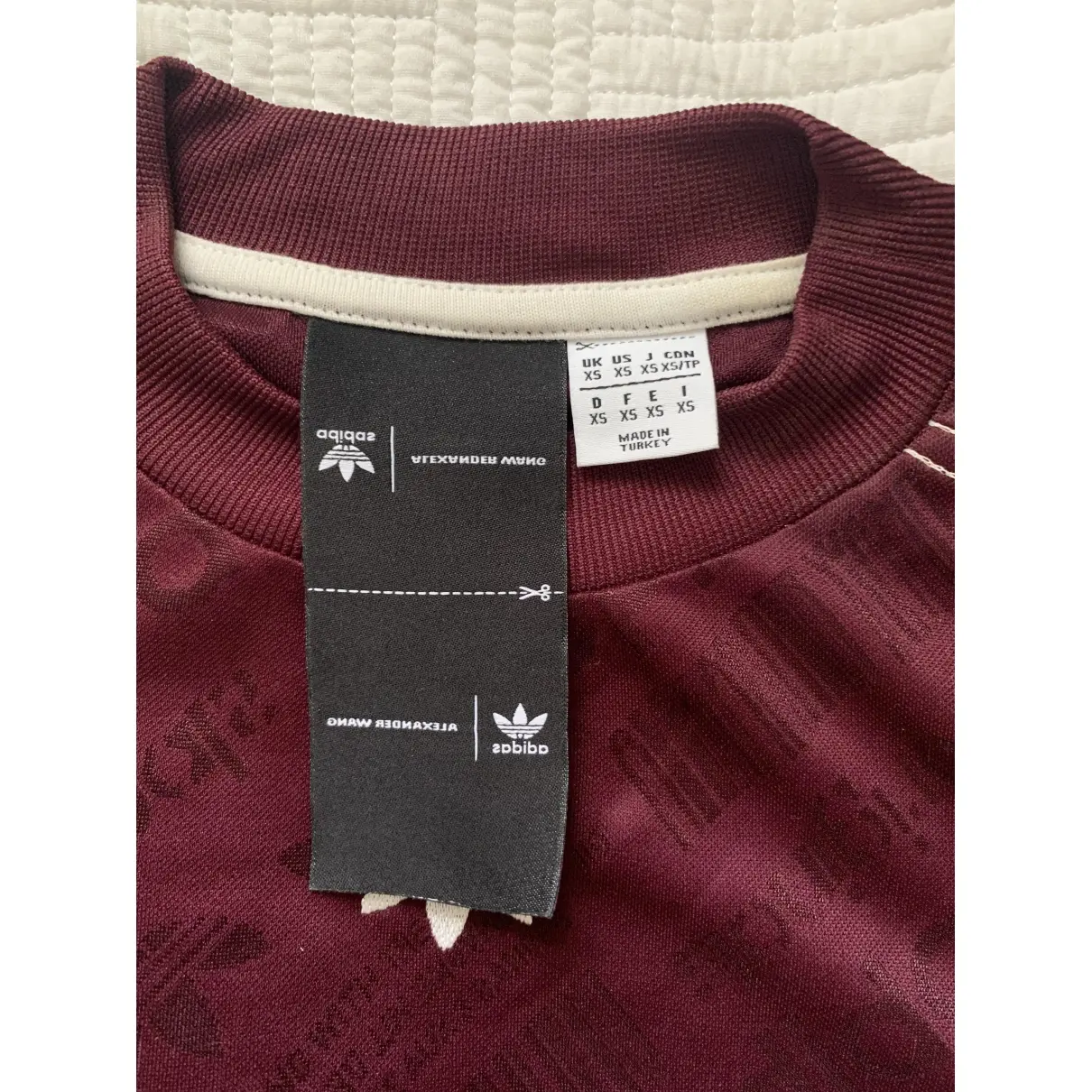 Buy Adidas Originals x Alexander Wang Burgundy Polyester Top online