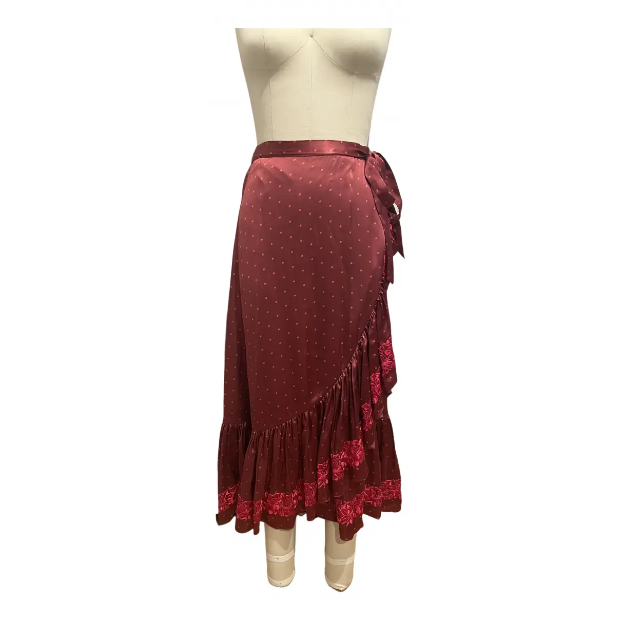 Silk mid-length skirt Figue