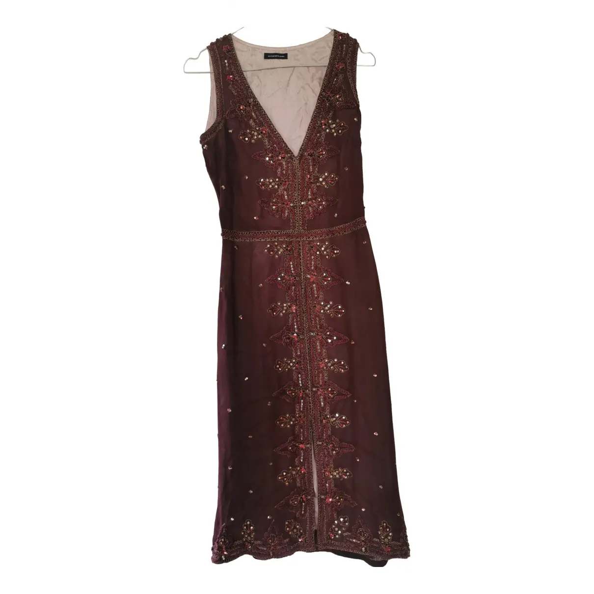Silk mid-length dress Massimo Dutti