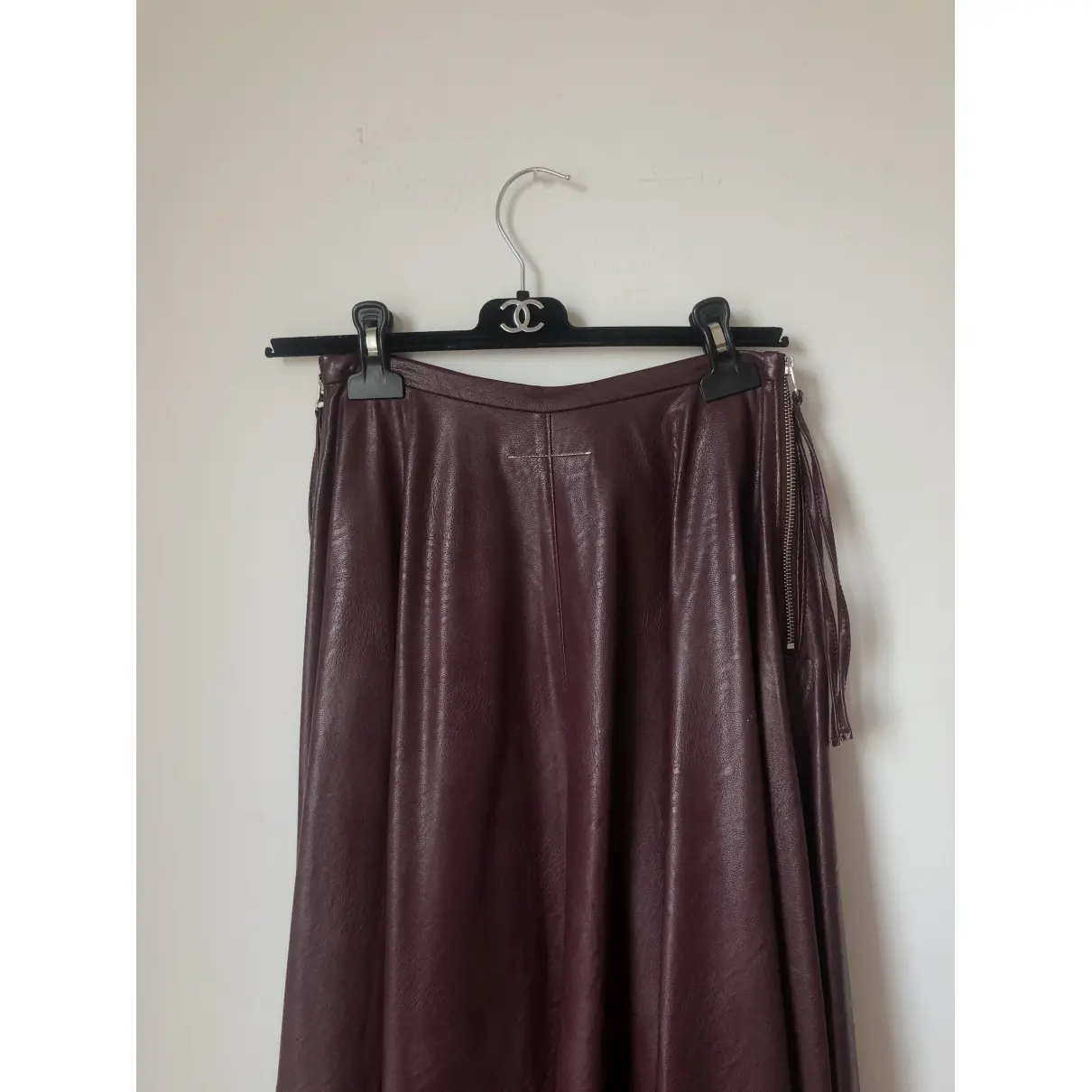 Vegan leather mid-length skirt MM6