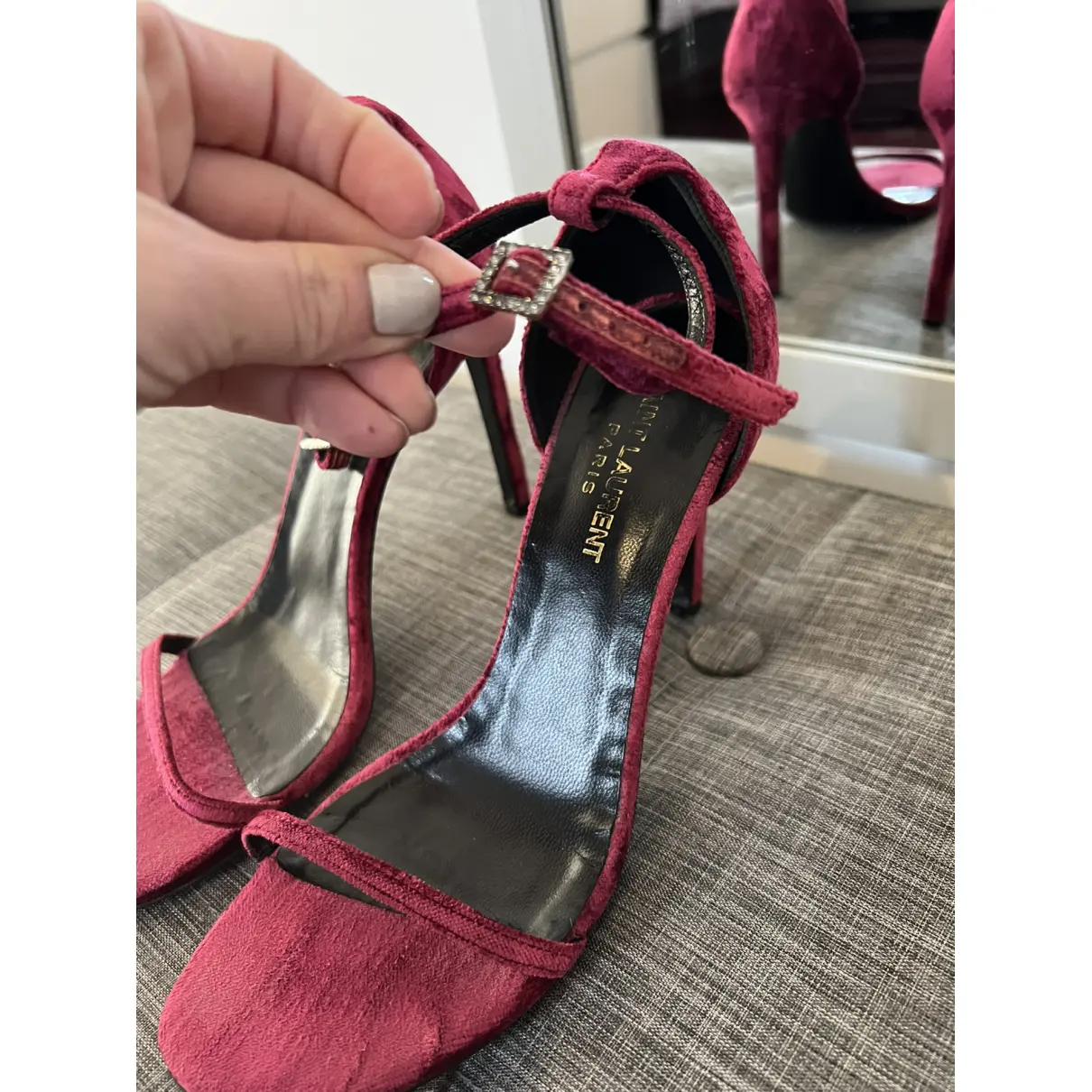 Amber velvet sandal Saint Laurent