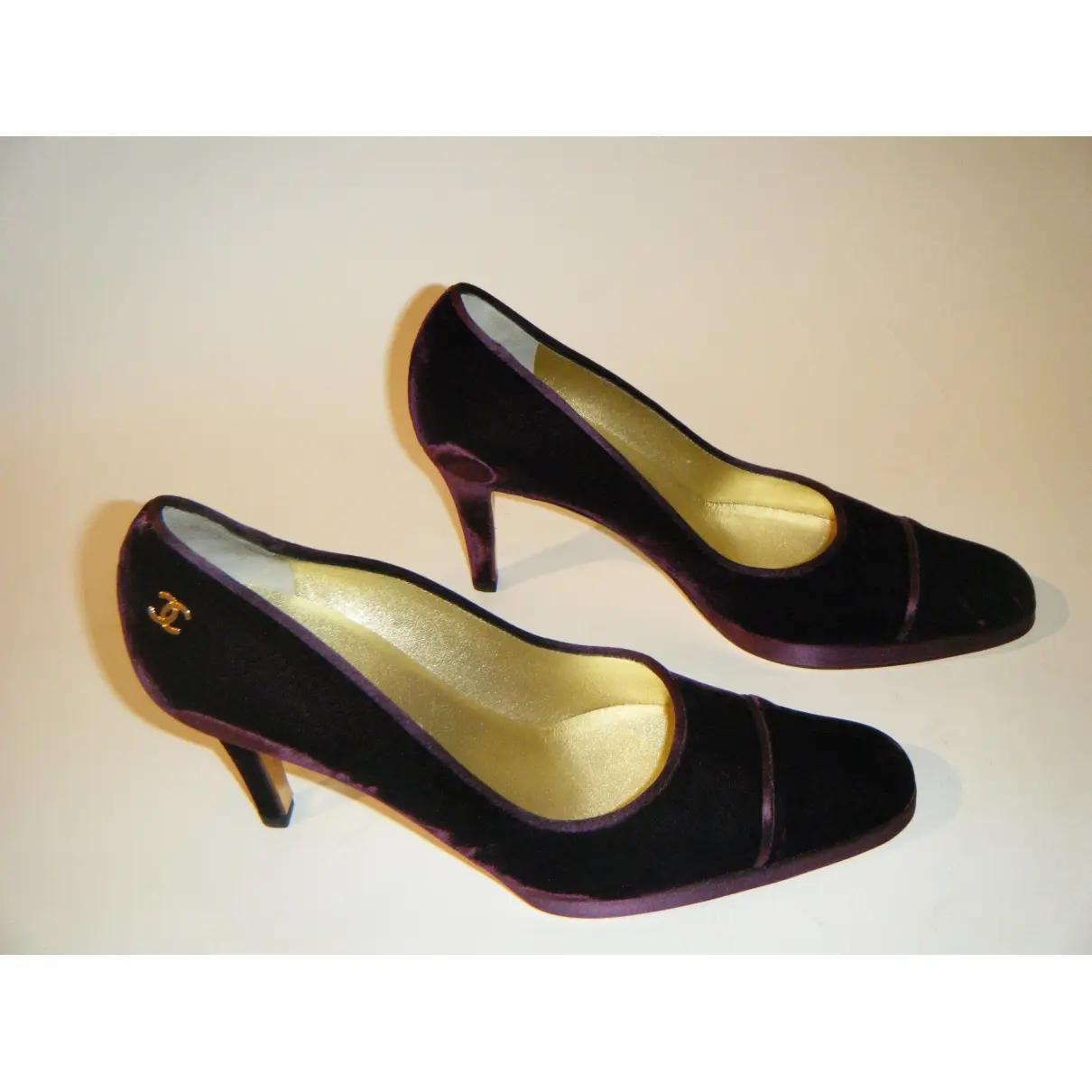Chanel Velvet heels for sale