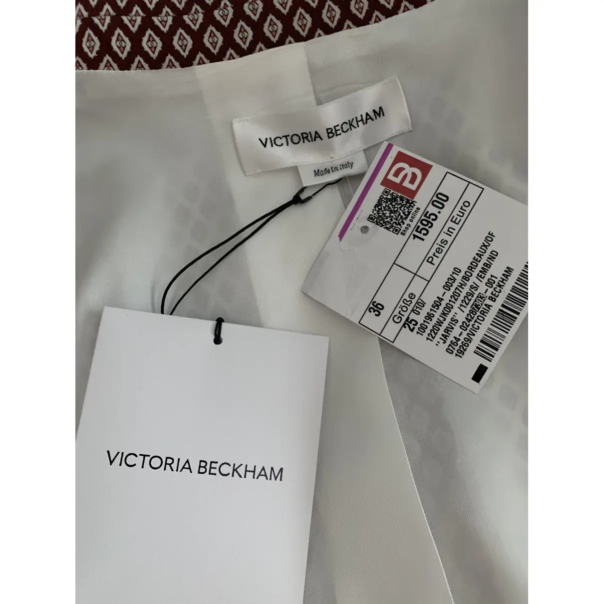 Burgundy Viscose Jacket Victoria Beckham
