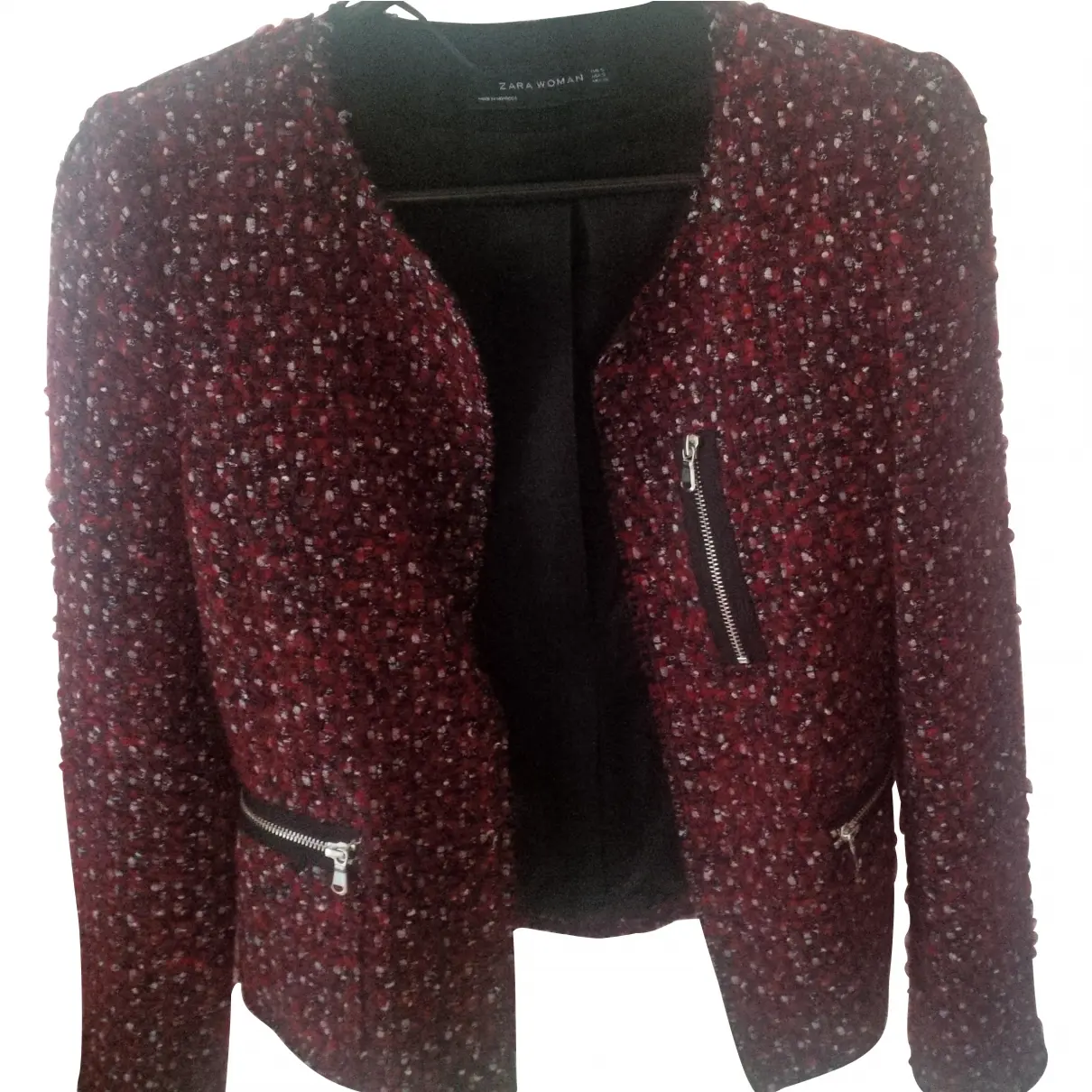 Burgundy Wool Jacket Zara