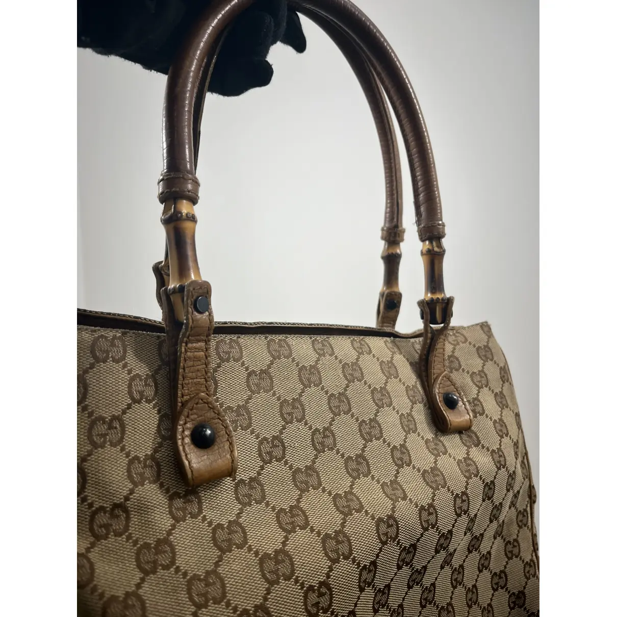 Buy Gucci Bamboo Frame Satchel cloth handbag online