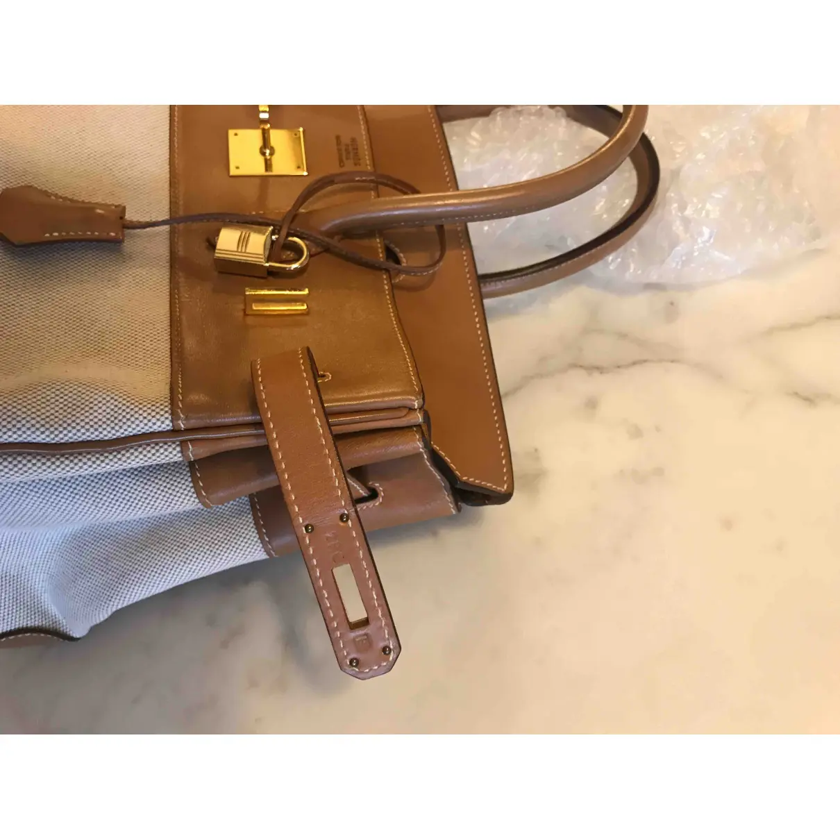 Birkin 35 cloth handbag Hermès - Vintage
