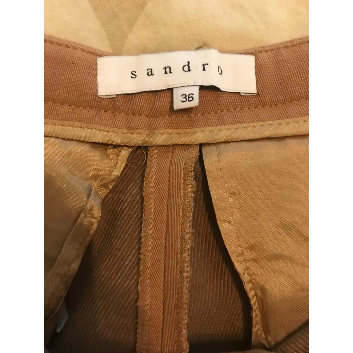 Buy Sandro Camel Cotton Shorts online