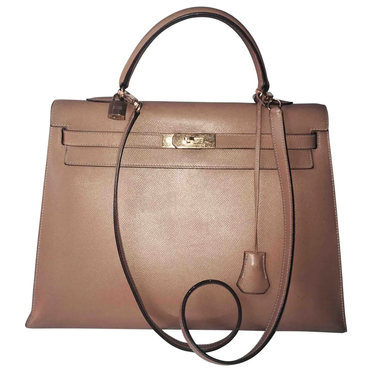 Kelly handbag in leather Hermès - Vintage