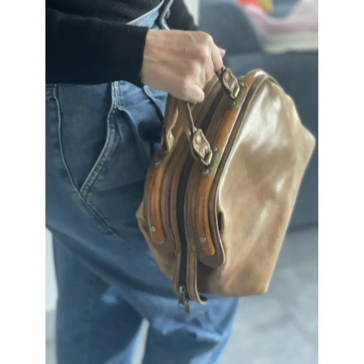 Leather handbag Aldo Tramontano - Vintage