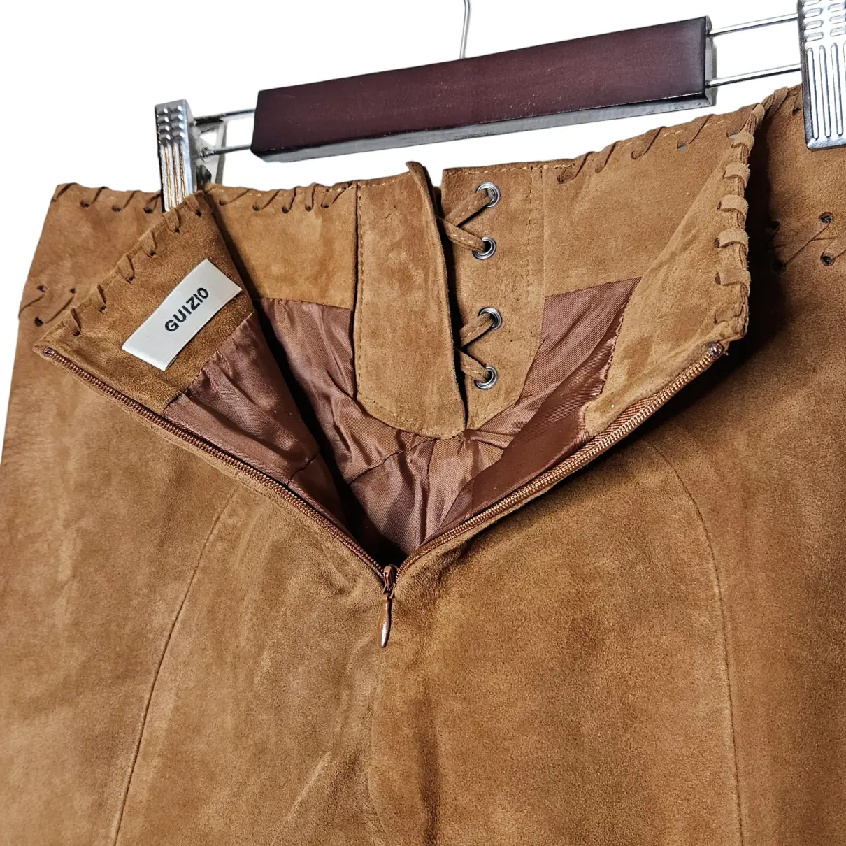 Leather trousers Danielle Guizio Camel size S International in