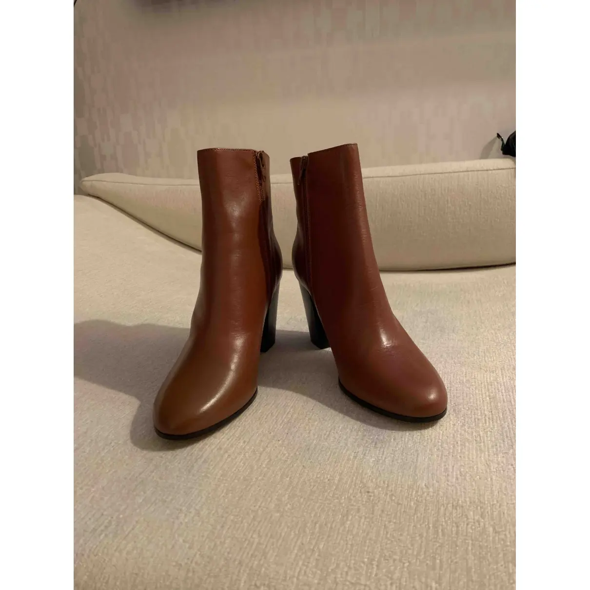 Maje FW19 leather ankle boots for sale