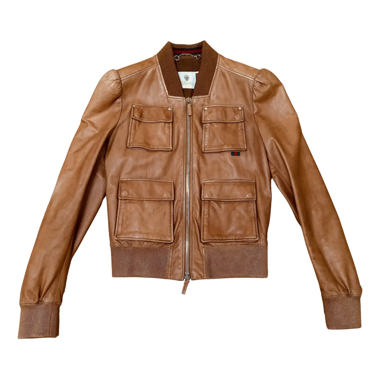 Leather biker jacket Gucci