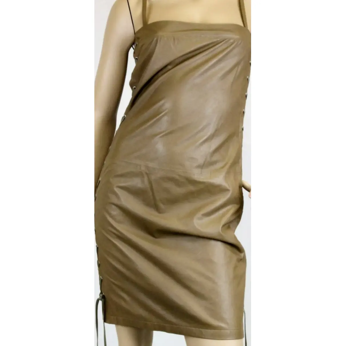 Buy Gucci Leather mid-length dress online