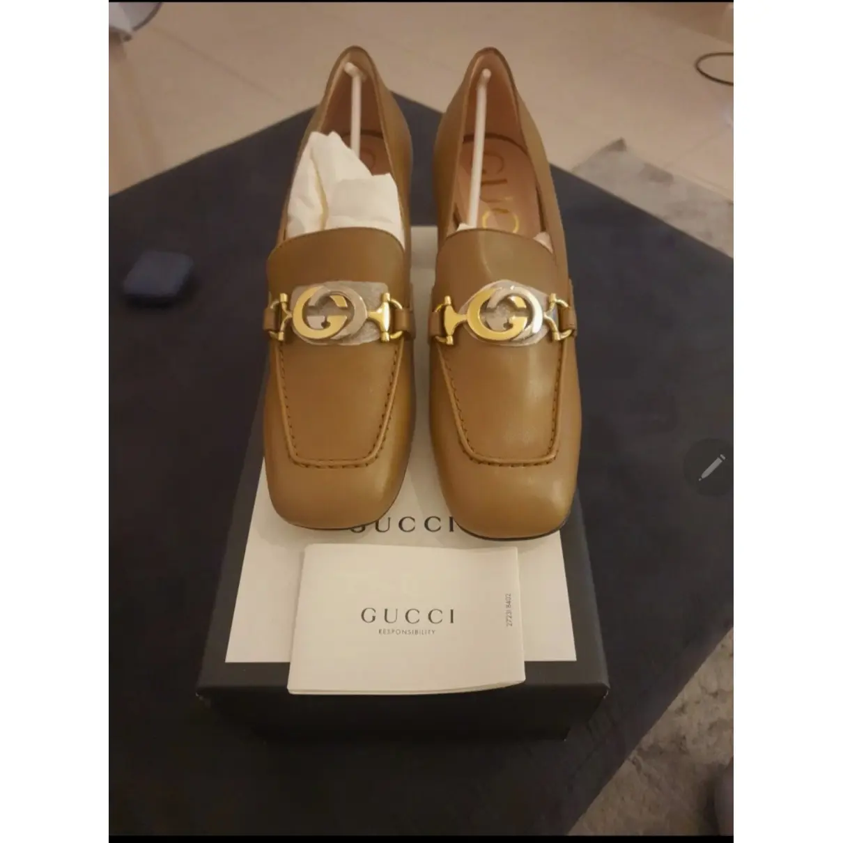 Buy Gucci Malaga leather heels online