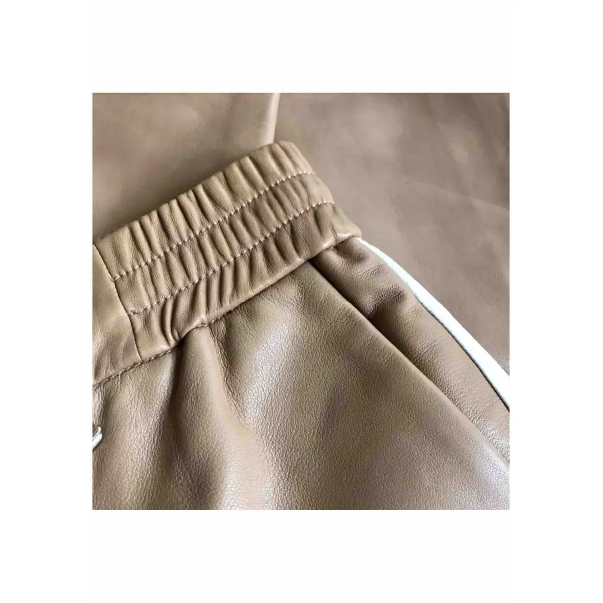 Leather straight pants Massimo Dutti