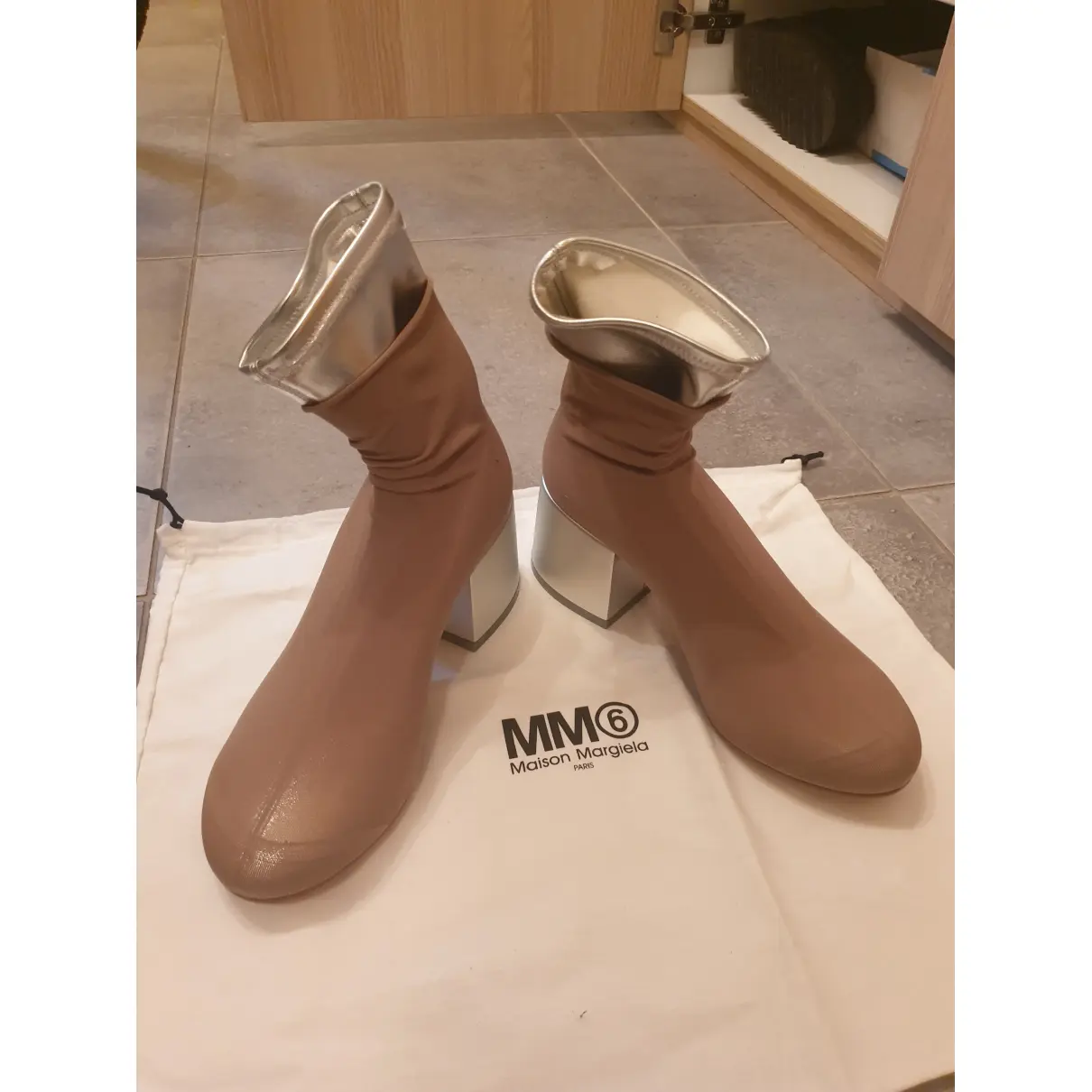 Buy MM6 Leather ankle boots online