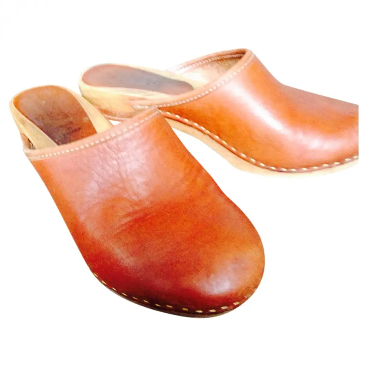 Camel Leather Mules & Clogs Bosabo