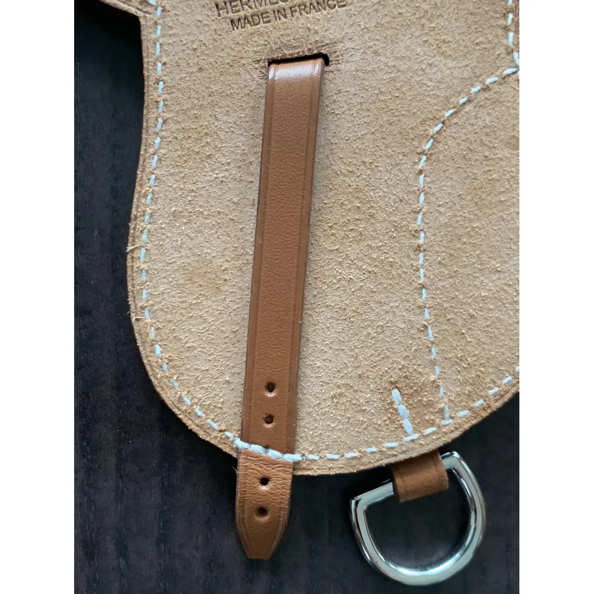Paddock selle leather bag charm Hermès