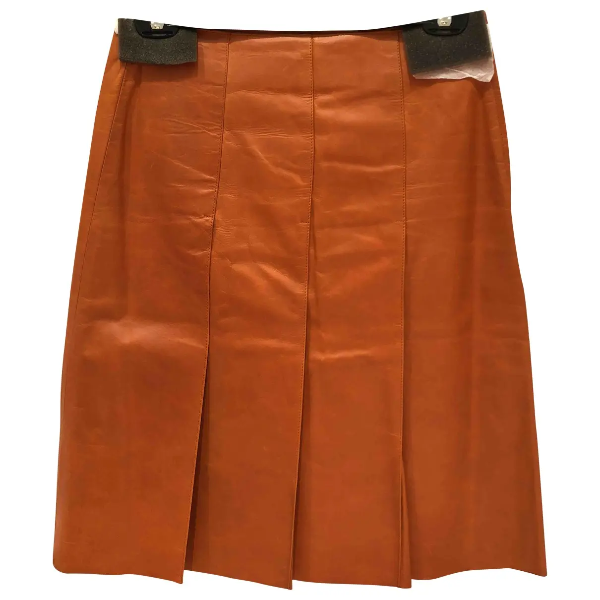 Leather mid-length skirt Prada