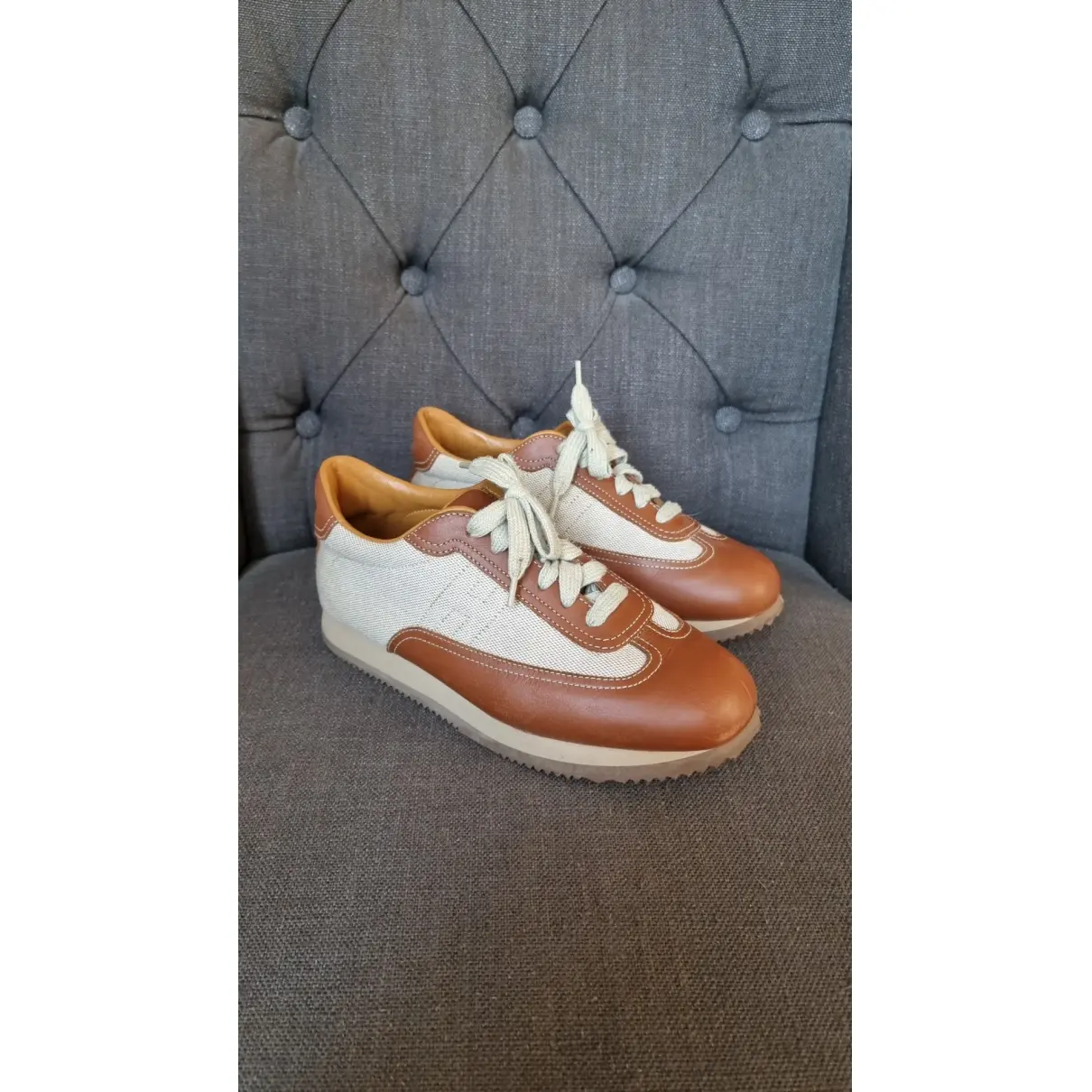 Buy Hermès Quicker leather trainers online