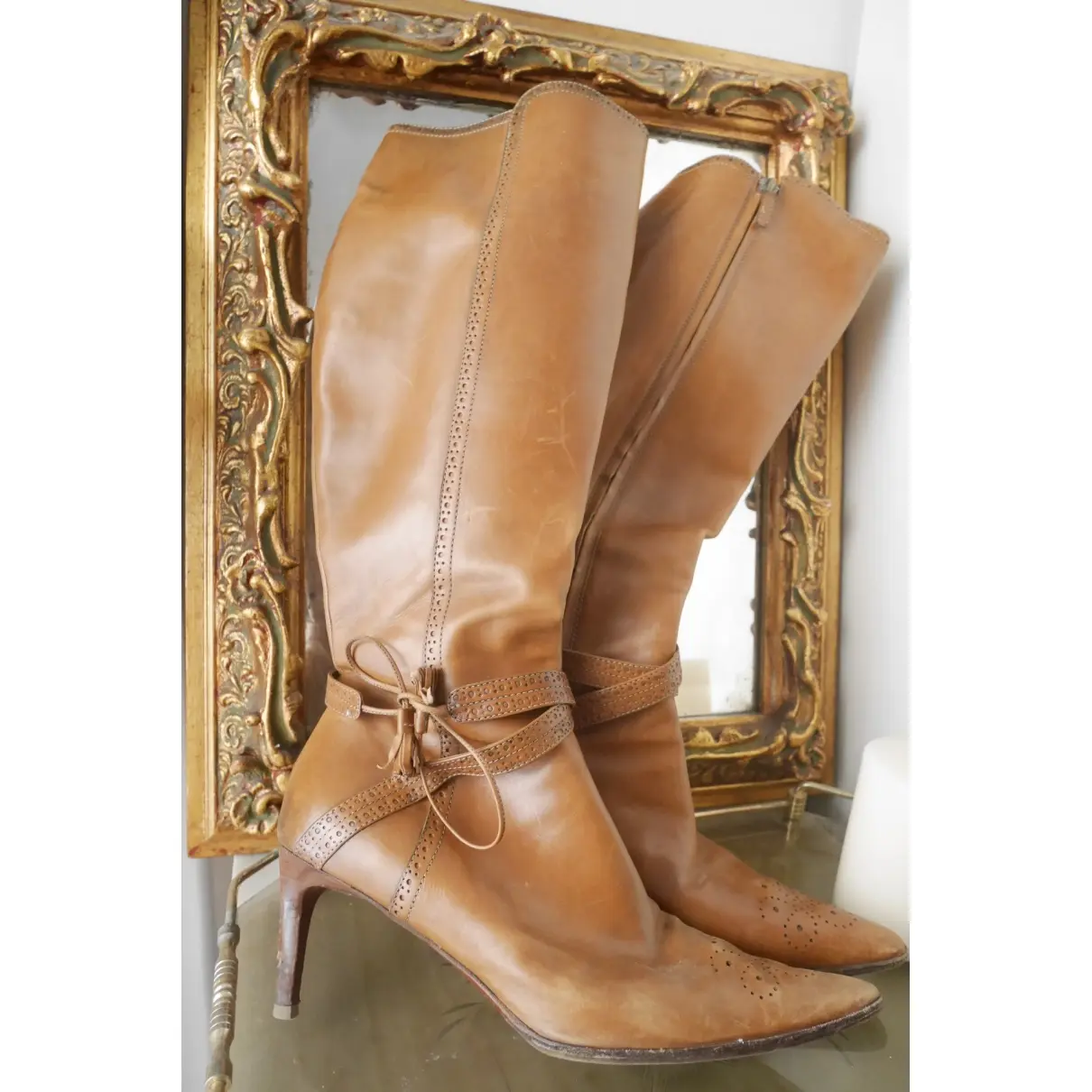 Ralph Lauren Leather cowboy boots for sale