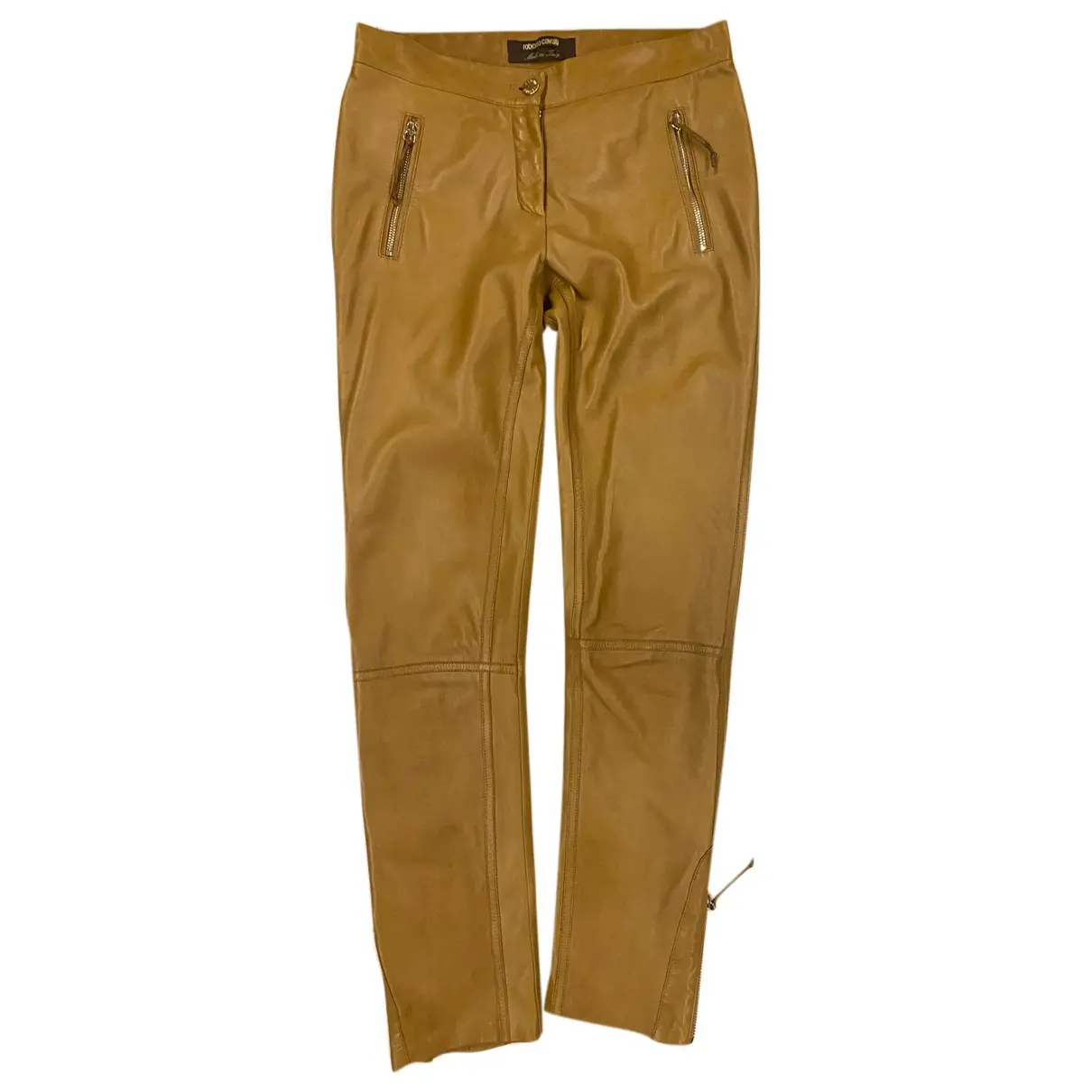 Leather straight pants Roberto Cavalli