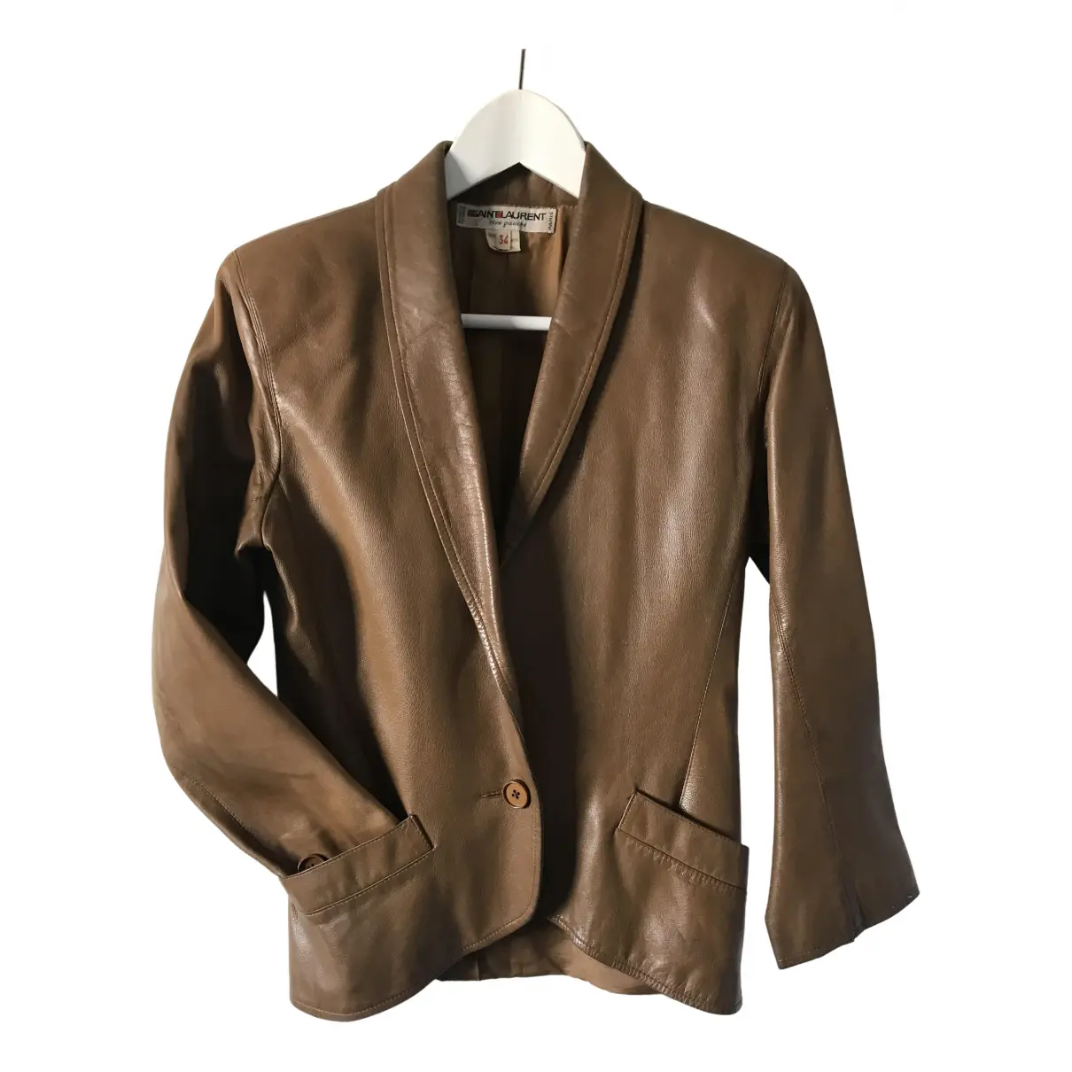 Leather blazer Saint Laurent - Vintage