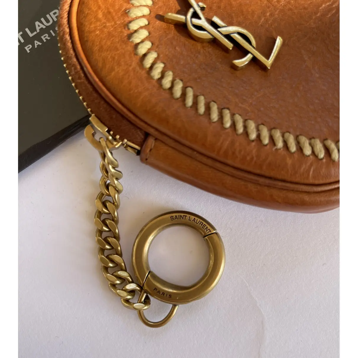 Leather key ring Saint Laurent