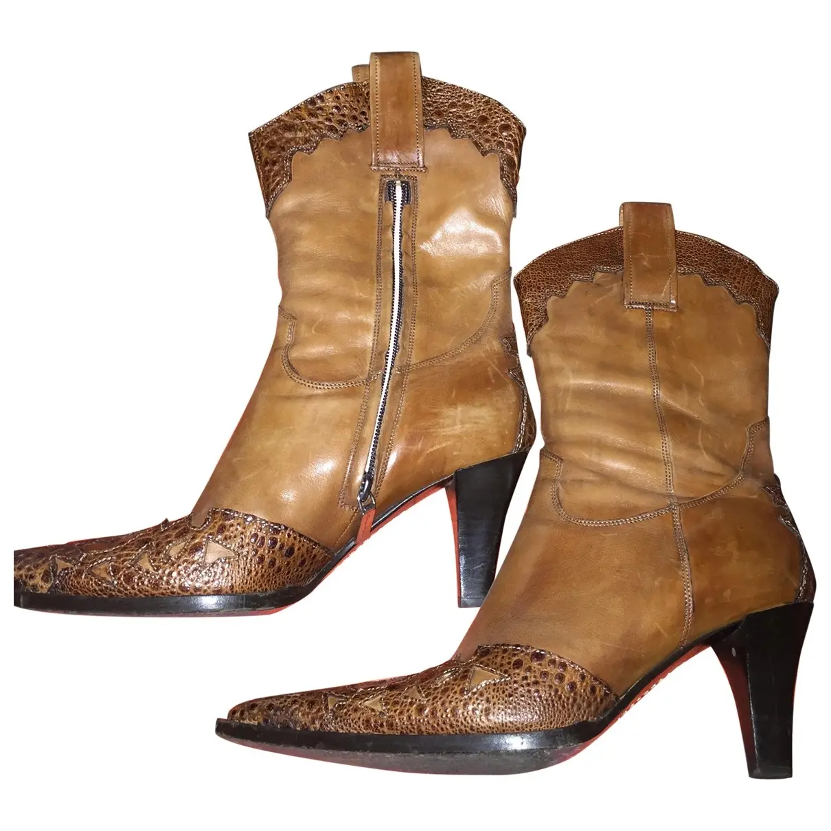 Leather cowboy boots Santoni