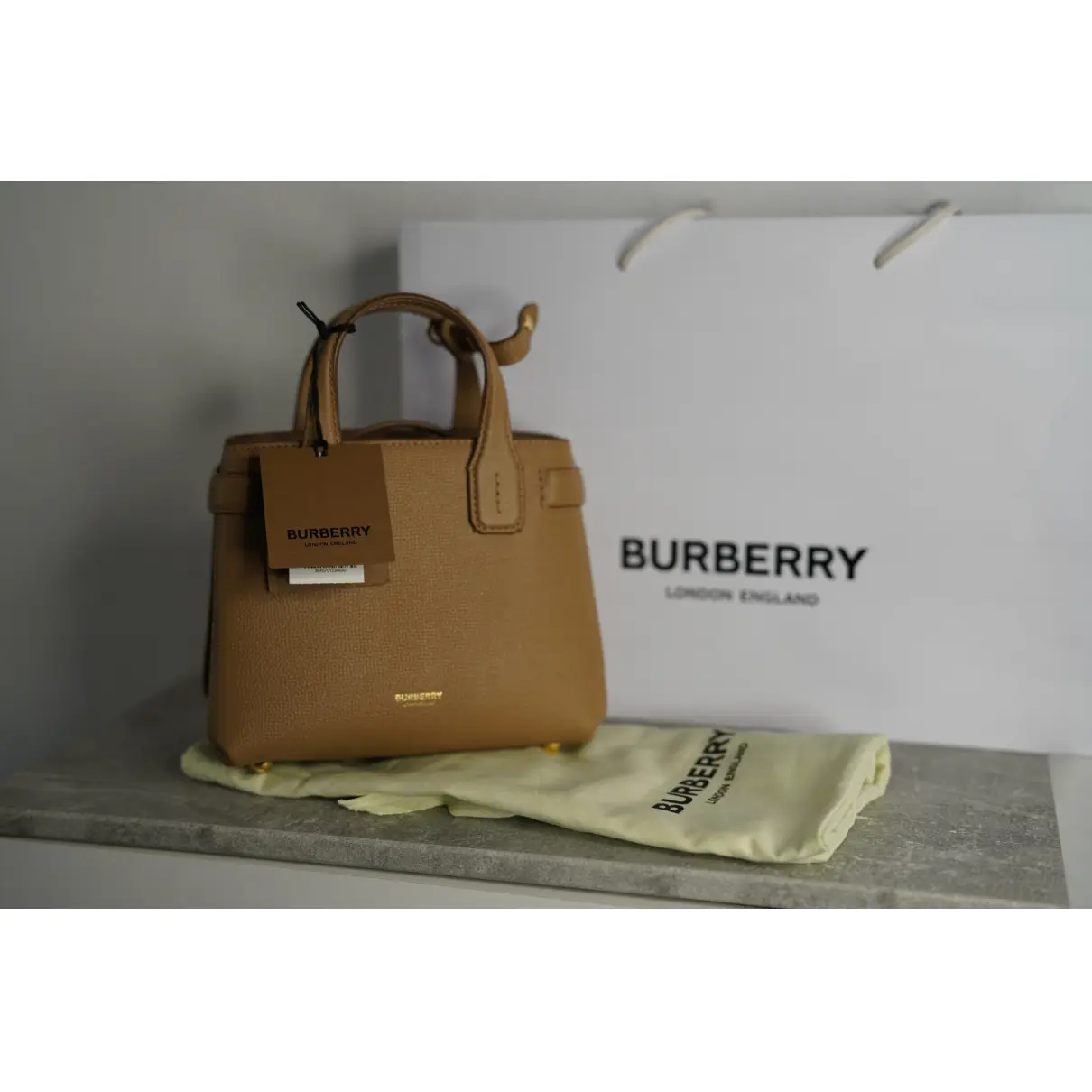 Buy Burberry The Banner leather handbag online