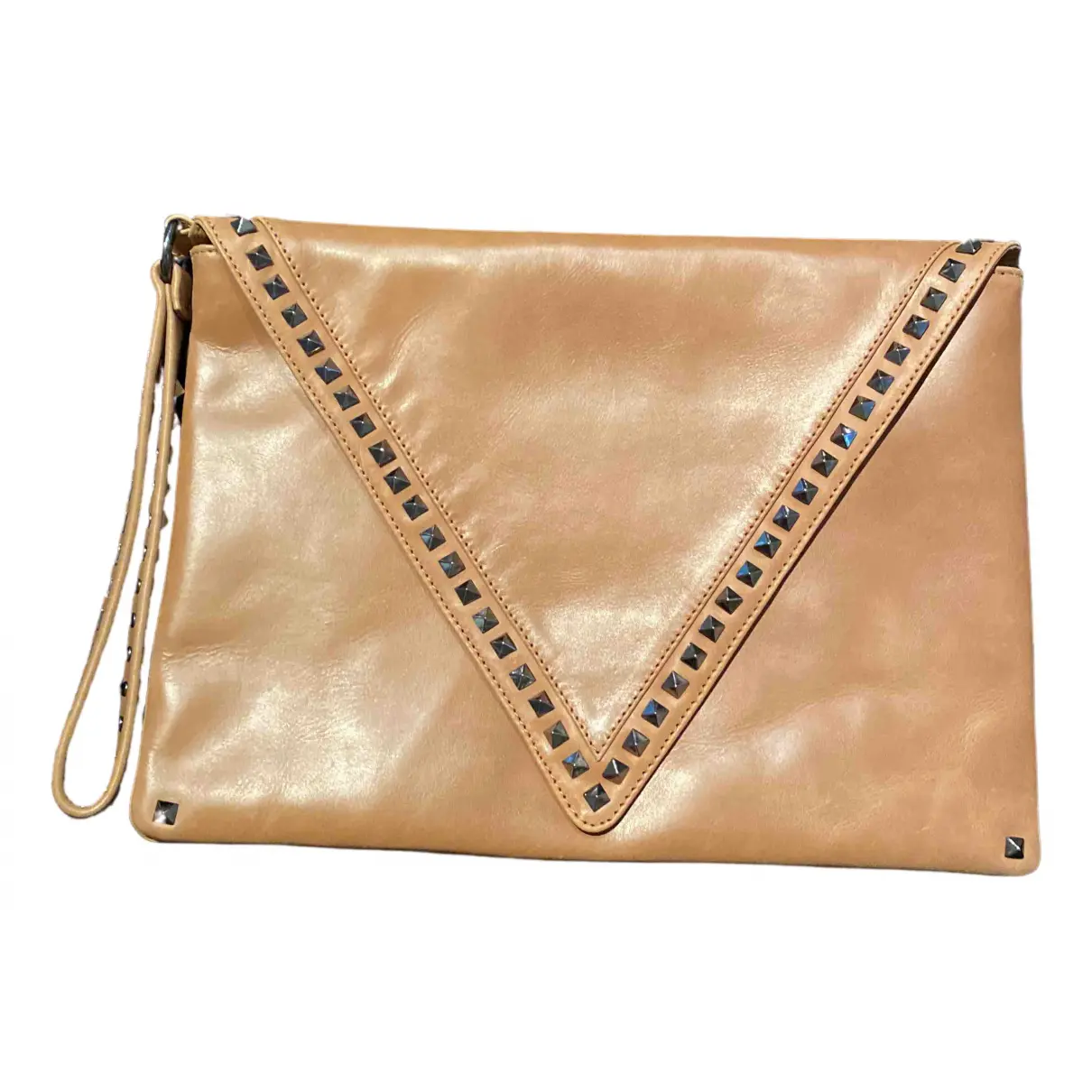 Leather clutch bag The Kooples