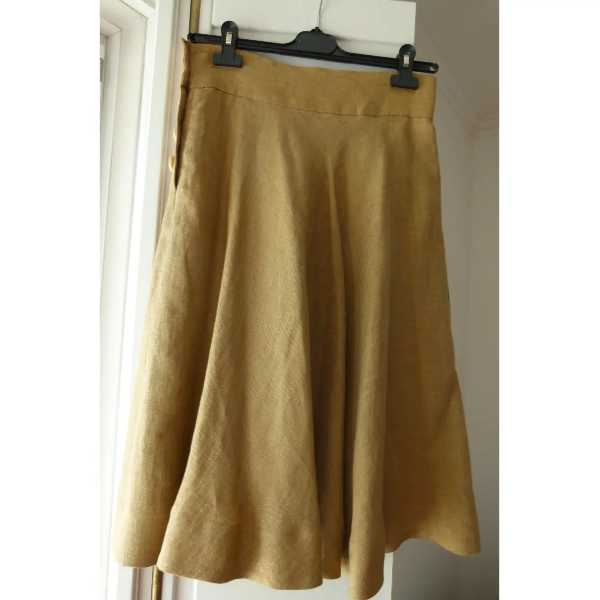 Buy Burberry Linen mid-length skirt online