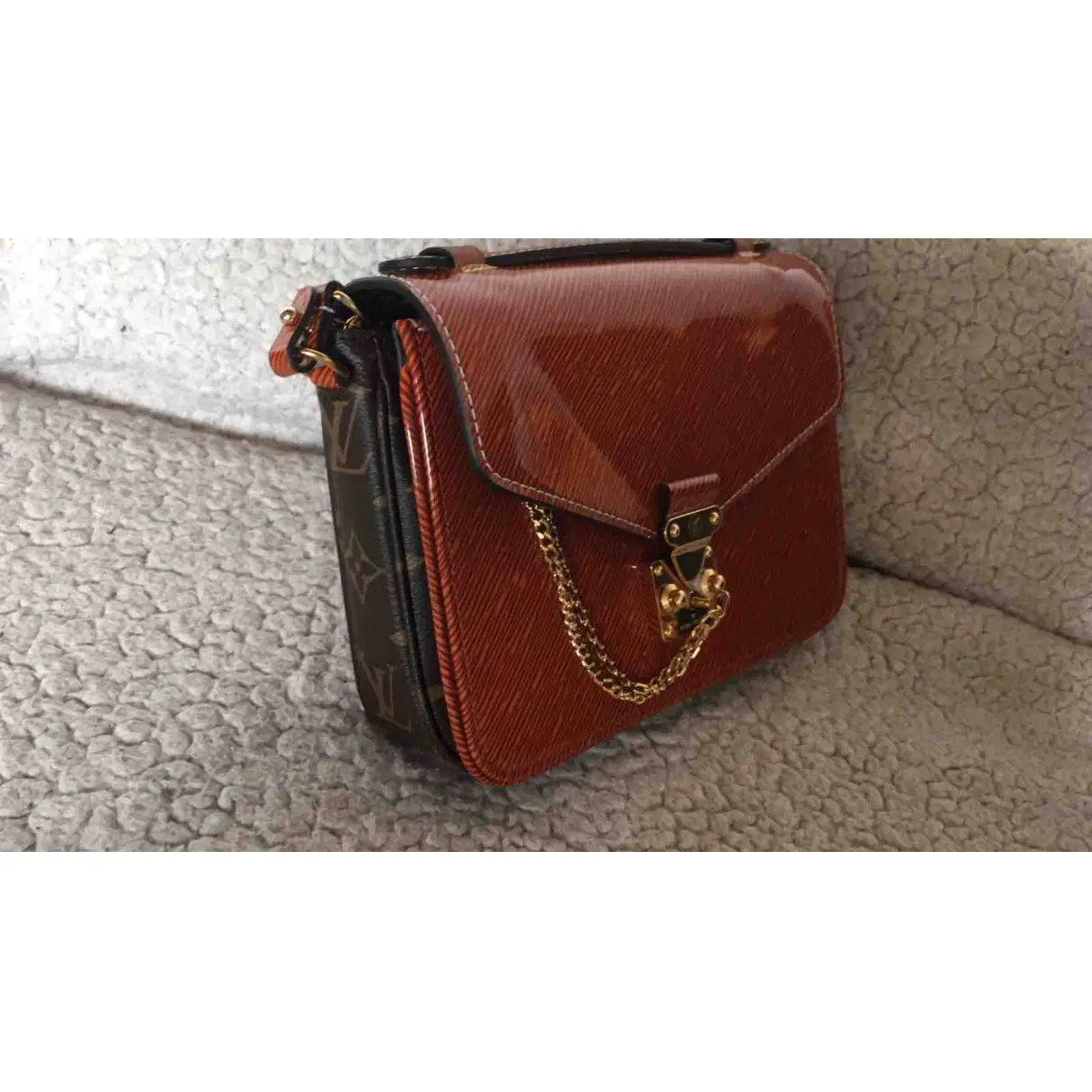 Louis Vuitton Metis patent leather handbag for sale