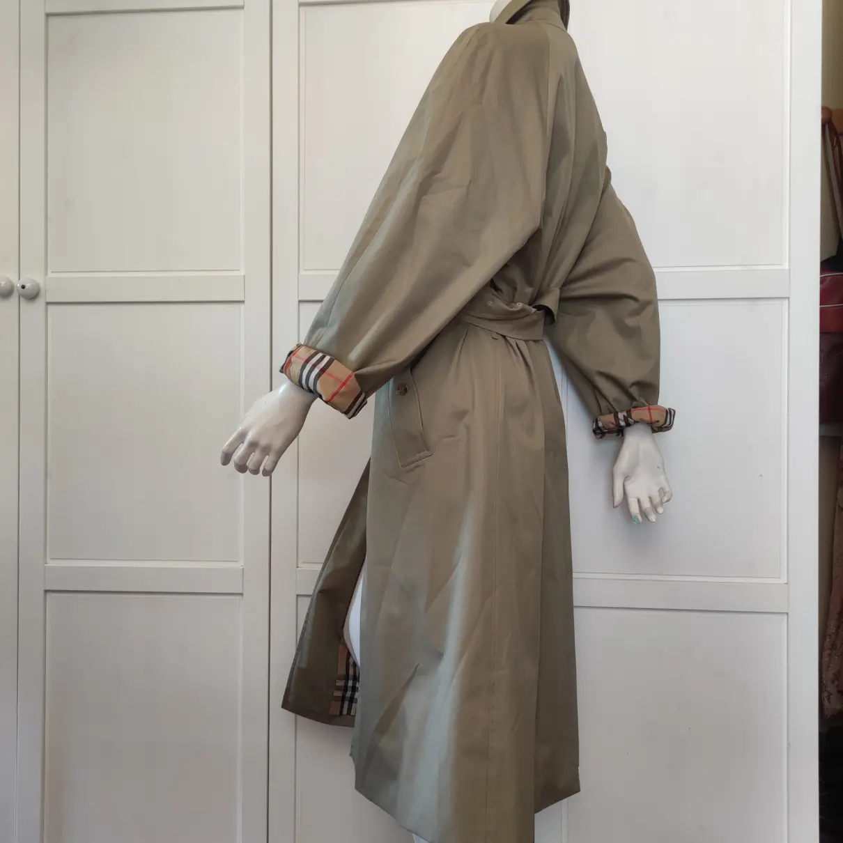 Camel Polyester Coat Burberry - Vintage