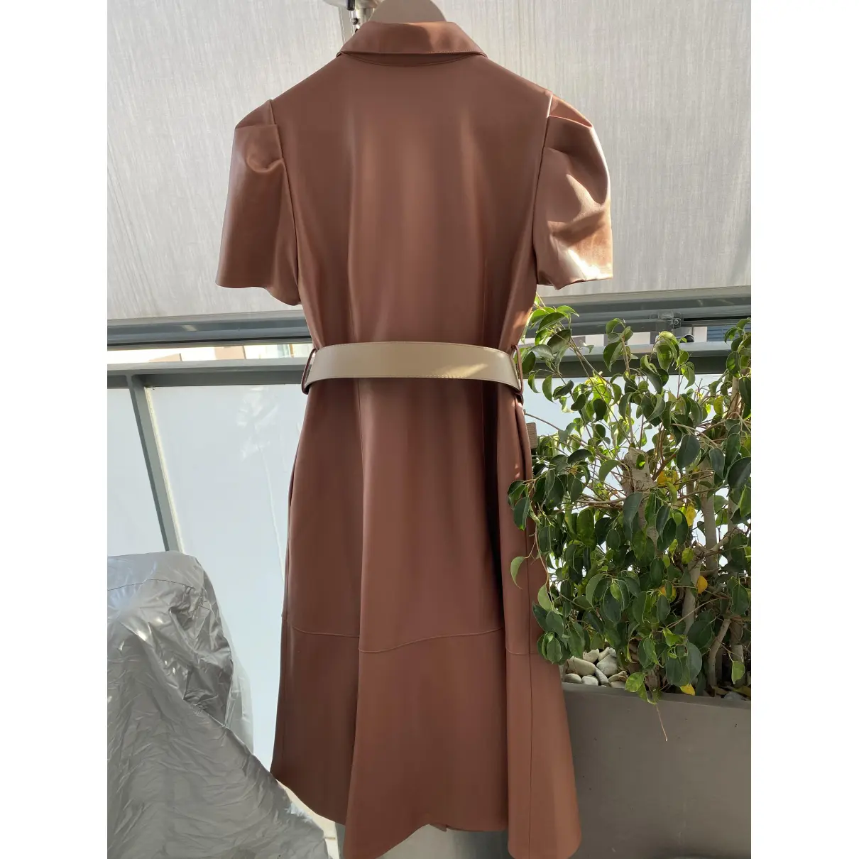 Buy Zara Vegan leather mid-length dress online