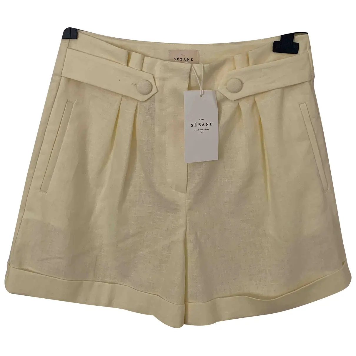 Ecru Cotton Shorts Spring Summer 2020 Sézane