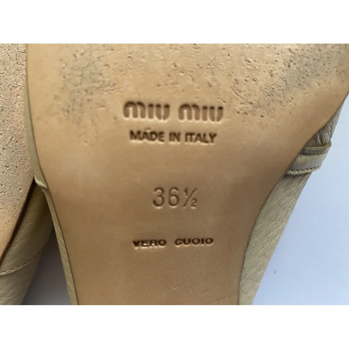 Leather mules Miu Miu