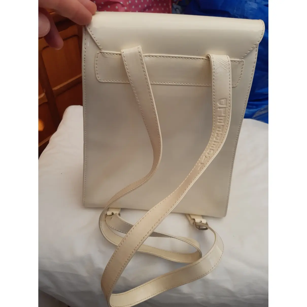 Karl Lagerfeld Patent leather backpack for sale - Vintage
