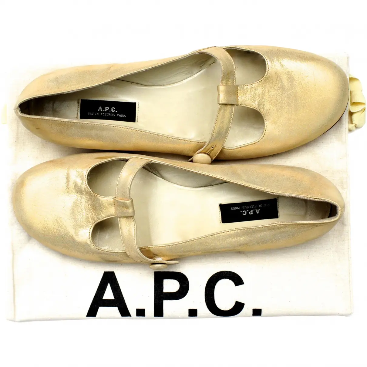 Gold Cloth Ballet flats APC