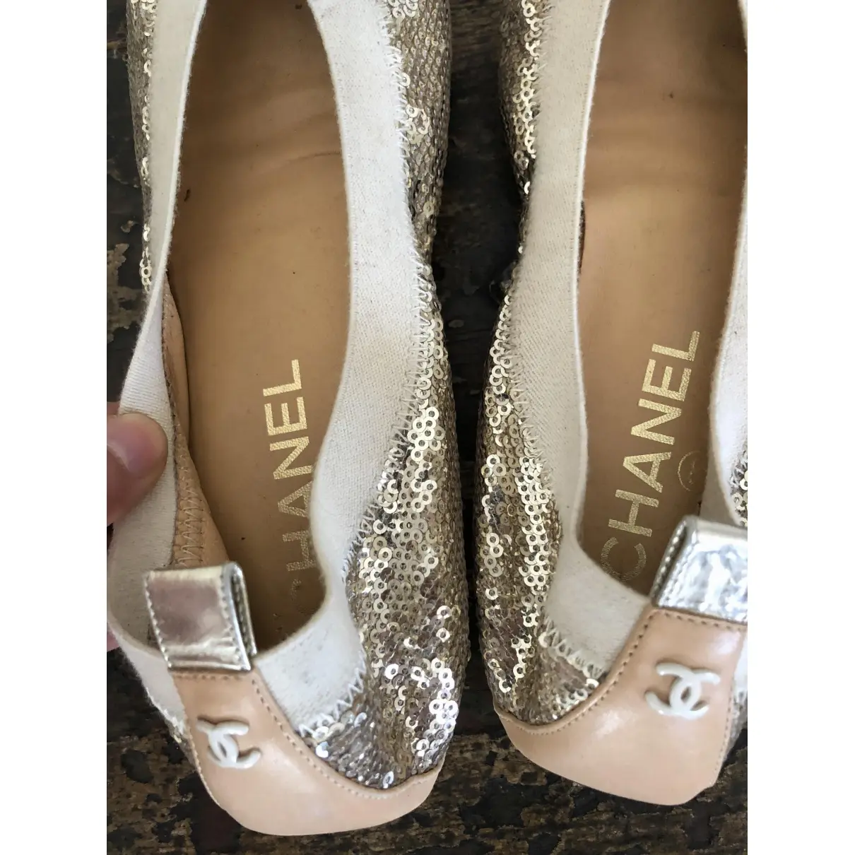 Buy Chanel Glitter ballet flats online