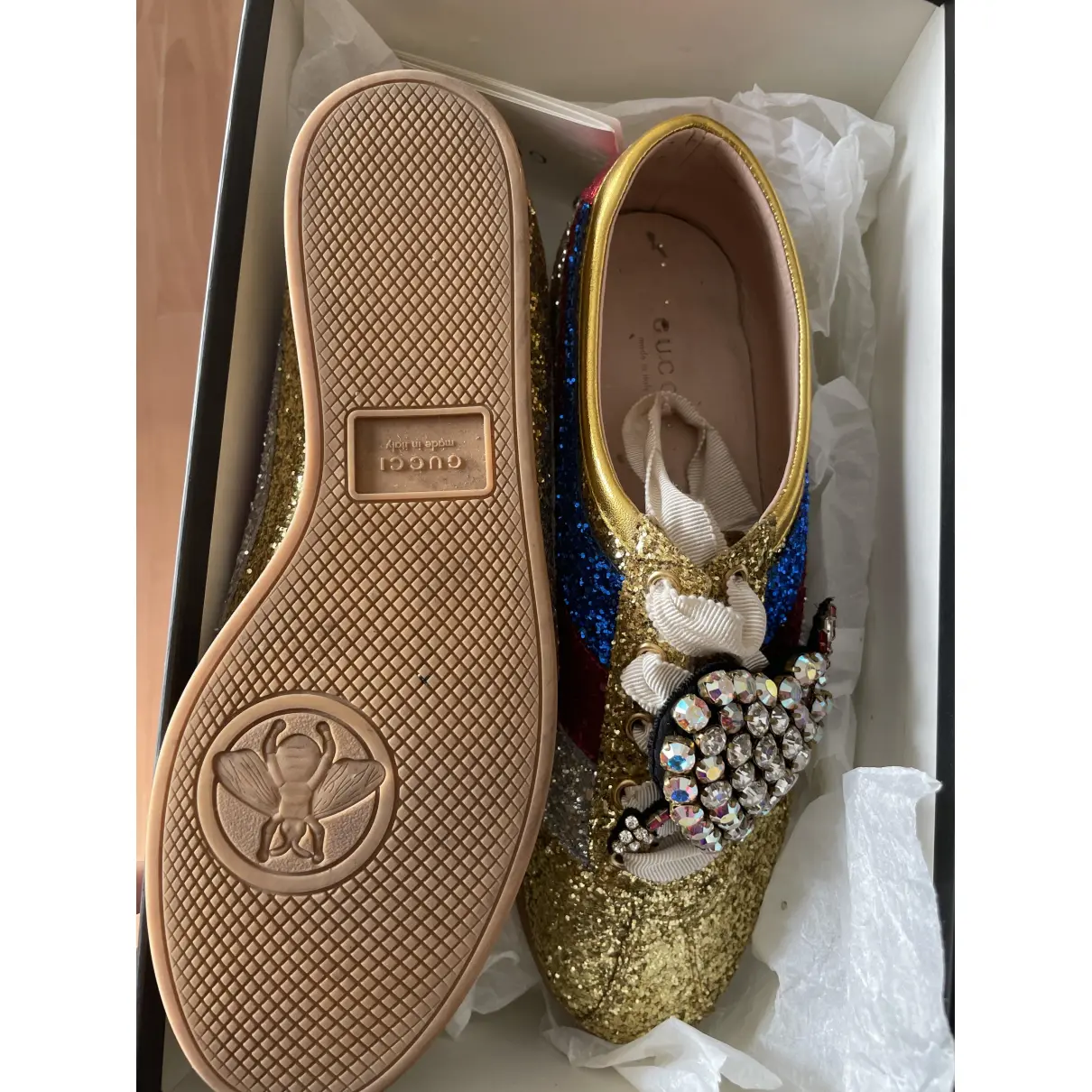 Buy Gucci Falacer glitter trainers online