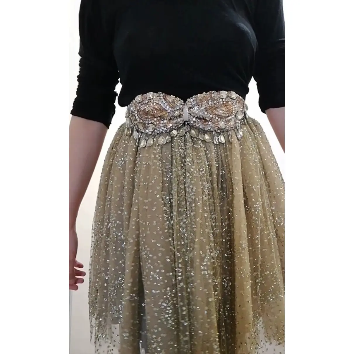 Glitter mid-length skirt Manoush