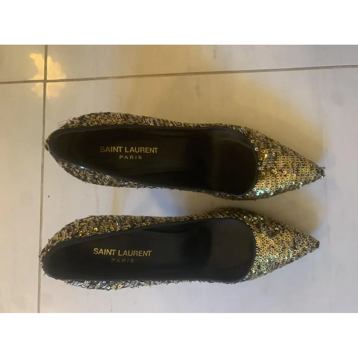 Buy Saint Laurent Zoe glitter heels online