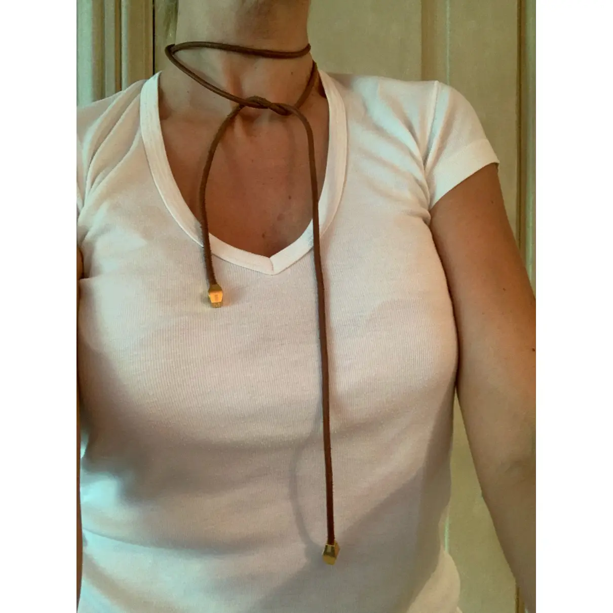 Leather long necklace Hermès