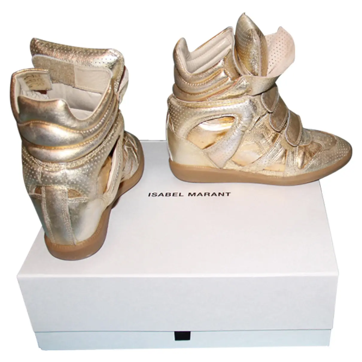 Gold Leather Trainers Isabel Marant