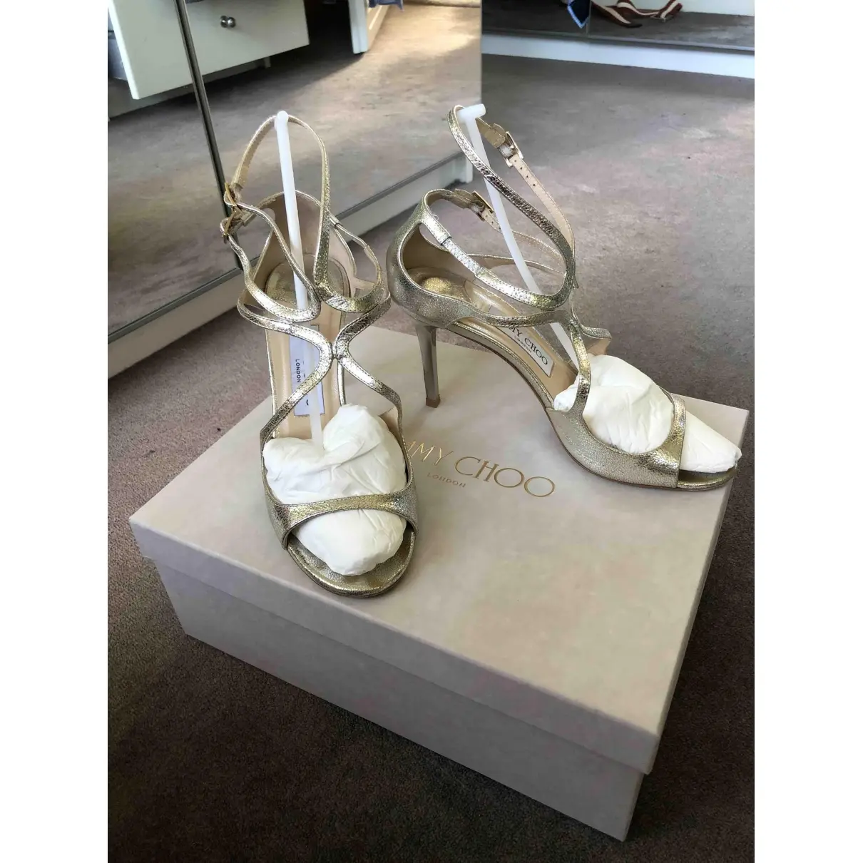Jimmy Choo Lance leather sandals for sale