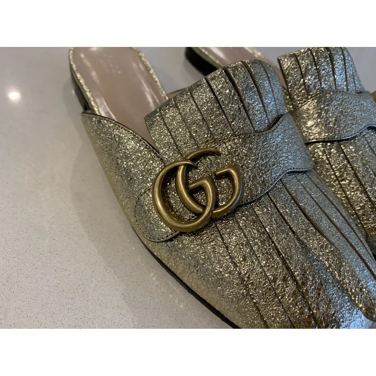 Buy Gucci Marmont leather mules online
